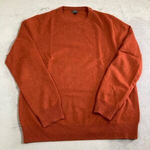 J.Crew Mens Italian Cashmere Crewneck Sweater Burnt Orange Rust Size M